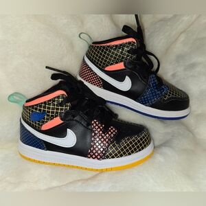 Jordan Kids Shoes Black with Multicolor Accents